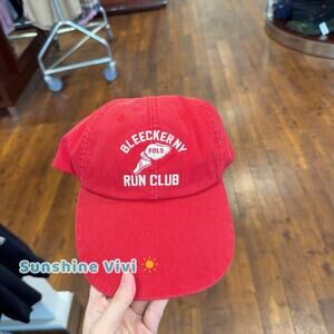 NWT Polo Ralph Lauren Unisex BLEECKER Run club Baseball Cap Hat Red